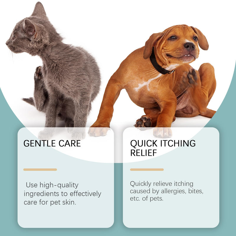 Itchy Dog Skin Relief Spray - Fast-Acting Pet Itch Treatment for Dogs & Cats Skin Ears, Soothes Allergies Bites Wounds Redness Dryness, Natural Plant Extract, Portable Skin Care Spray 100ml Castor Oil-100ml