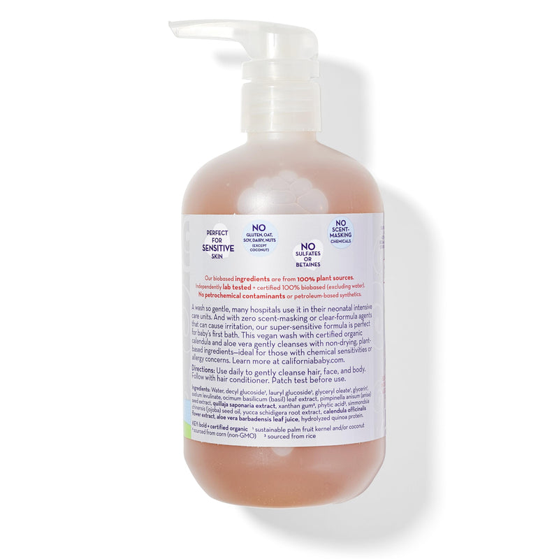 California Baby Super Sensitive Shampoo and Body Wash, Fragrance Free, 19 Ounce 19 Fl Oz (Pack of 1) - BeesActive Australia