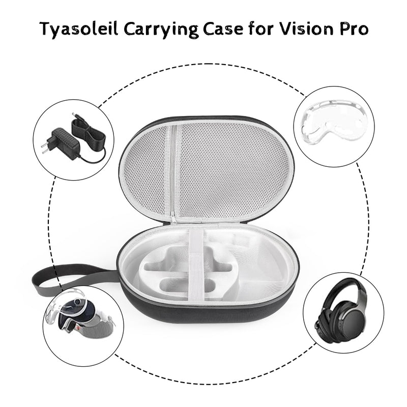 Tyasoleil Carrying Case for Apple Vision Pro, Portable Waterproof Anti-Scratch Storage Bag for Apple Vision Pro Accessories, Suitable for Home and Out - BeesActive Australia
