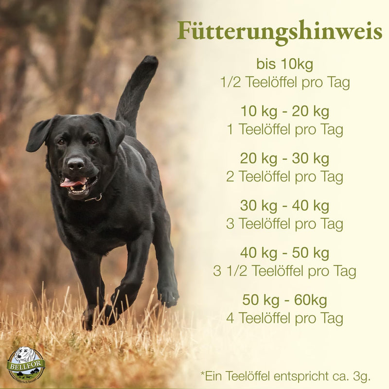 Vermal powder from Bellfor with coconut flour and pumpkin seeds - 80 g. Natural preventive agent against worm infestation in dogs in animals, supports intestinal health and immune system without the development of resistance. - BeesActive Australia