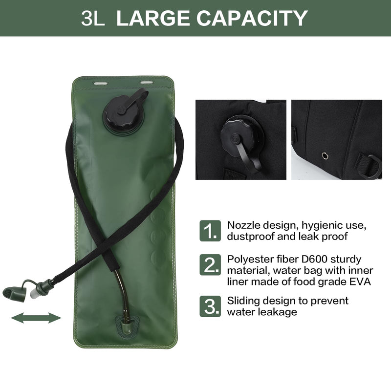 Hydration Backpack，Water Bag for Running，Hydration Vest，Equipped with 3L Hydration Bags,Suitable for Women and Running Backpacks for Men, Cycling.Mountaineering, and Marathon Races. black 18.11*8.46*0.98