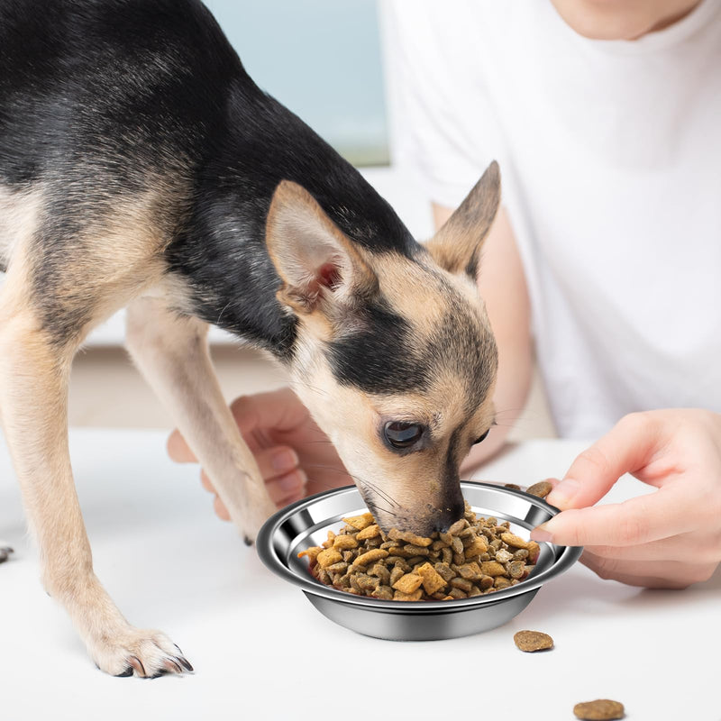 15 Pcs Bulk Stainless Steel Dog Bowls Pets Bowl Cat Water Bowls 2 Cups Dog Food Bowl Metal Replacement Food and Water Dish for Small Puppy Cat (16.68 oz) - BeesActive Australia