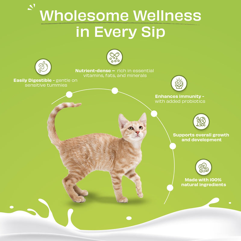 Pawfect Nature's Sip Goat Milk Nutri Booster Powder for Cats- All Natural - Rehydrate Food - Probiotic Milk Supplement - Immunity Booster - Food Topper - Liquid Treat (150g/5.29oz)