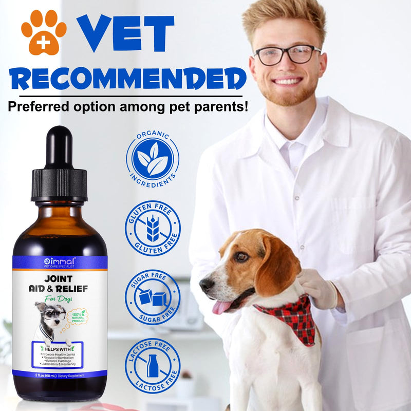 Dog Joint Aid & Relief Supplement,Hip and Joints Supplements for Dogs With Glucosamine, MSM & Chondroitin,Improve Mobility & Flexibility,Relieves Joint Pain for Dogs,60 ml