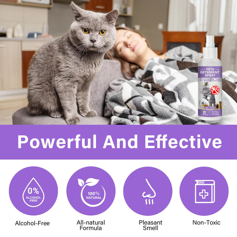 Cat Deterrent Outdoor&Indoor, Cat Deterrent Spray, Cat Repellent Outdoor to Keep Cats Away, Cat Repellent Spray for Furniture, Prevent Scratching, Digging&Biting, Nontoxic purple - BeesActive Australia