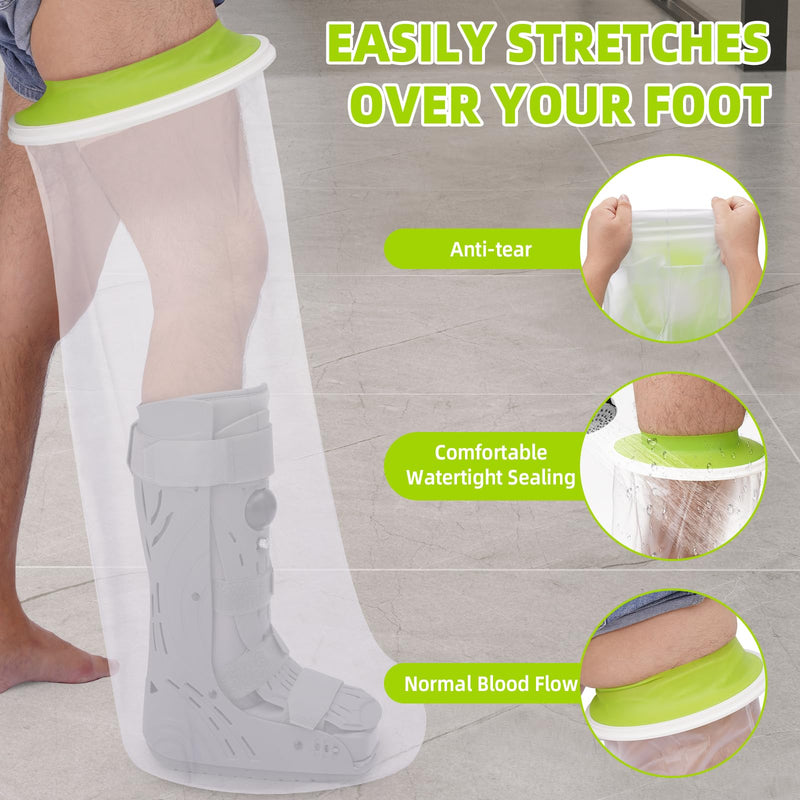 Waterproof Cast Covers for Shower Leg Adult Full Long Leg Protection to Wounds, Keeps Cast and Bandage Dry Bath,Watertight Cast Bag Showering for Surgery Foot, Ankle, Knee Burns Reusable NEW- Full-Leg - BeesActive Australia