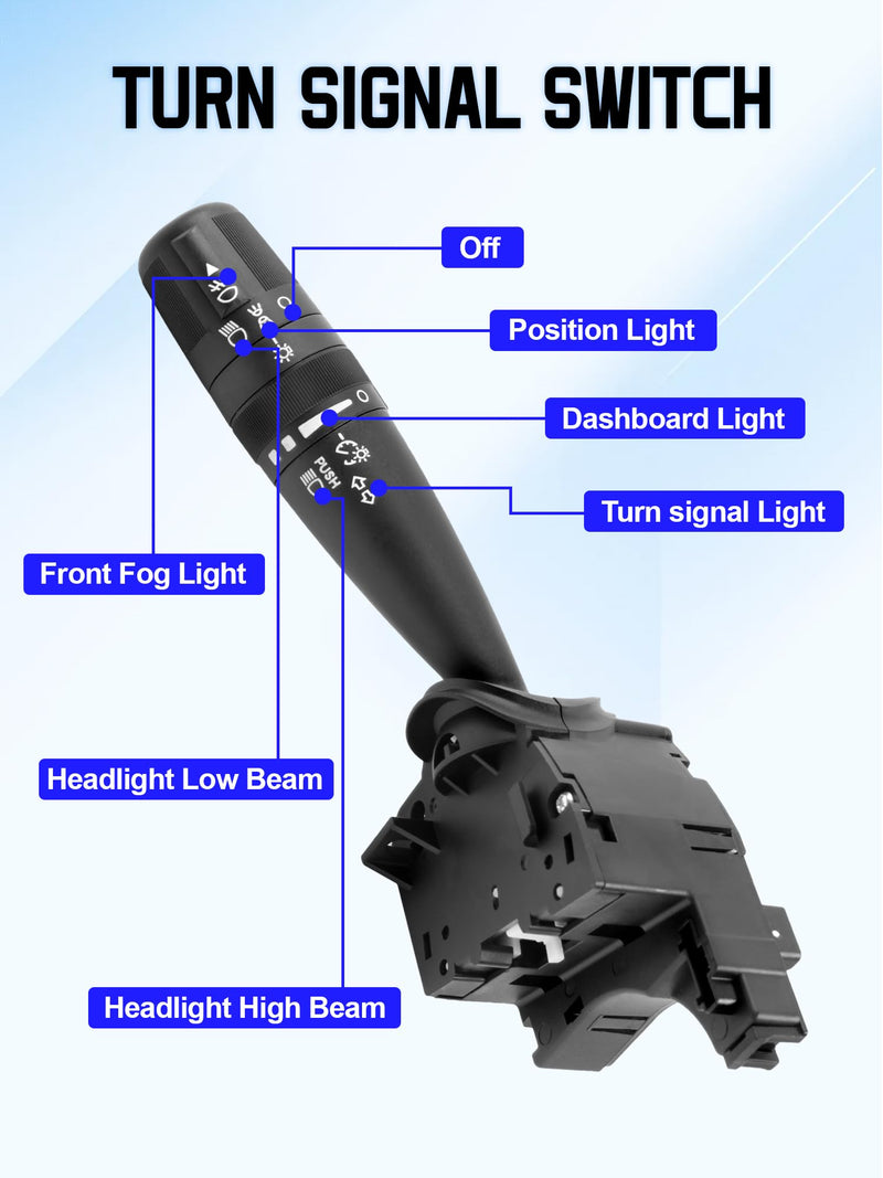 Turn Signal Switch Compatible with JK MK KK XK WK- Replaces CBS1703 Wrangler Compass Patriot Multifunction Switch with Fog Light Headlight Dimmer - BeesActive Australia