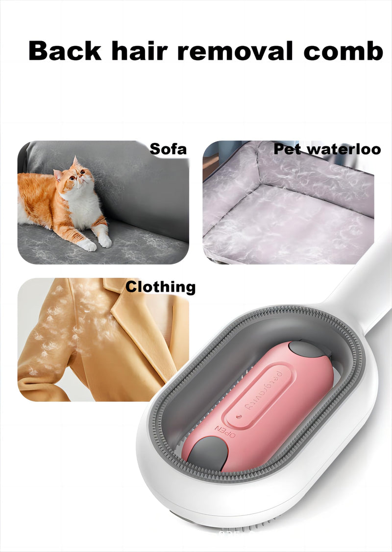 New multifunction Water Infused Gravity Cleaning Pet Hair Brush. Can be used with daily cleaning fluid better care for your pets, universal version for cats and dogs 3in1 back hair removl (pink) pink - BeesActive Australia