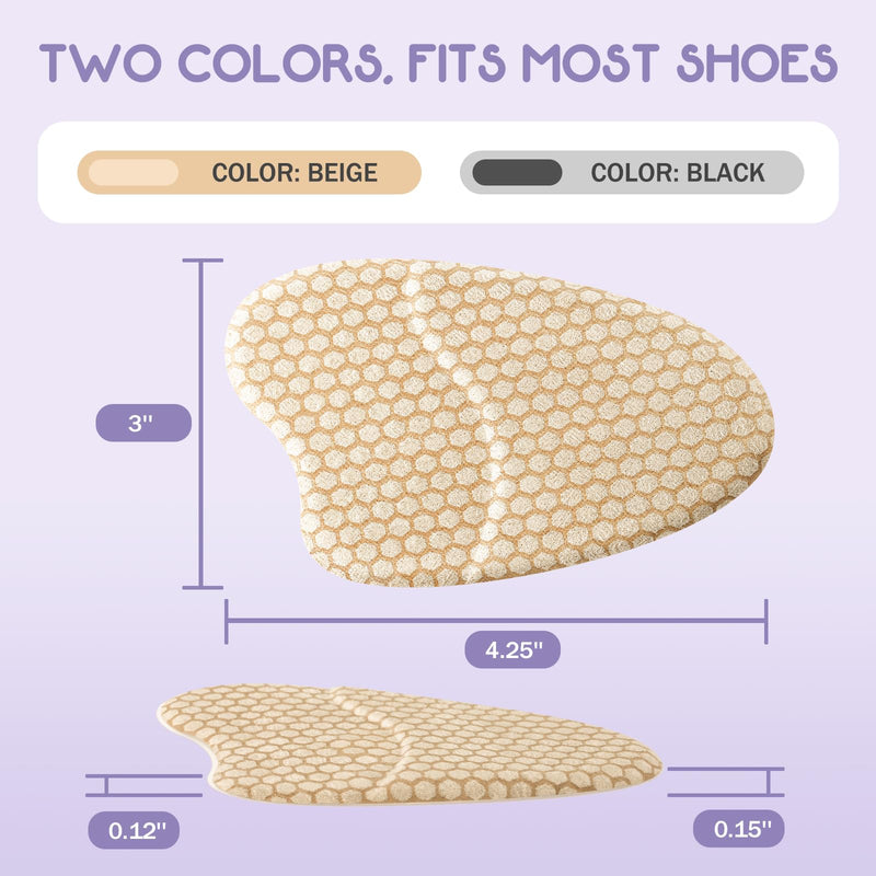 Metatarsal Pads for Women, Ball of Foot Cushions, Heel Inserts, High Heel Comfort Pads (2 Pairs), Anti Slip, Invisible Design Beige - BeesActive Australia