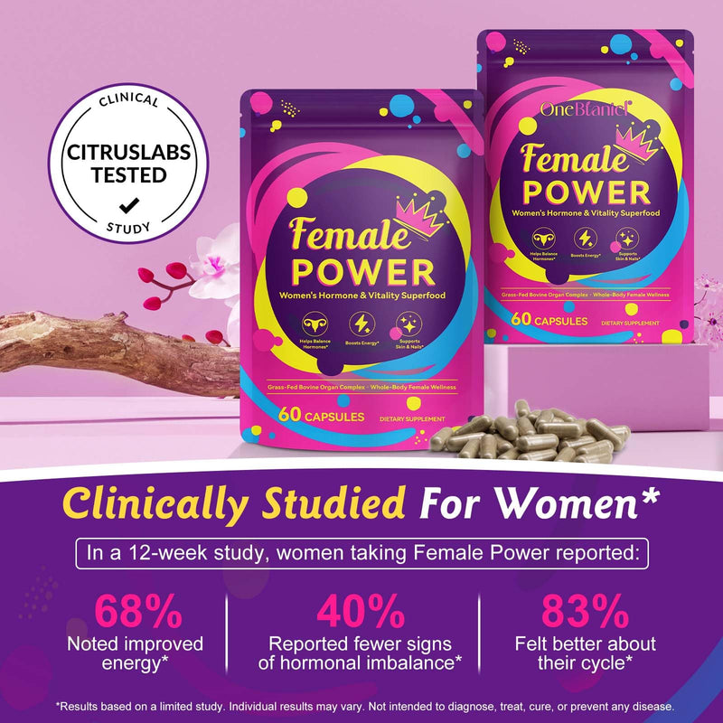 Beef Organ Supplement for Women - Hormone Balance & Stress Relief Supplement, Supports Skin & Nails, 100% Grass-Fed Beef Organ Capsules(Liver, Kidney, Heart, & 3 More), Non-GMO, 60Pc