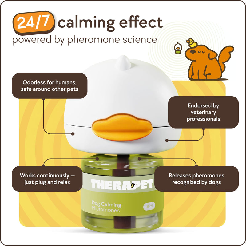 TheraPetMD 60-Day Dog Calming Diffuser Kit - Dog Pheromone Diffuser for Stress, Destructive Behavior, Pee Accidents, Separation Anxiety, Barking, Aggression & Chewing - 60-Day Refills Included 1 Pack