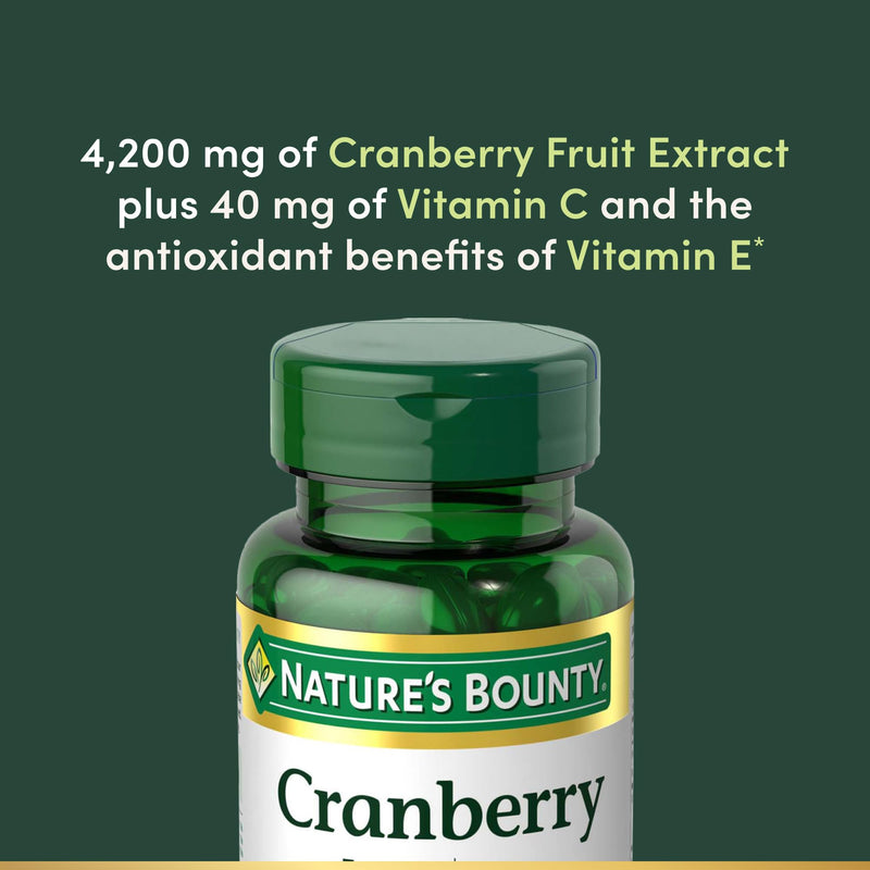 Nature's Bounty Cranberry Pills for Women Urinary Tract Health, Cranberry Supplements with Concentrate & Vitamin C, 120 Softgels (Pack of 2) 120 Count (Pack of 2)