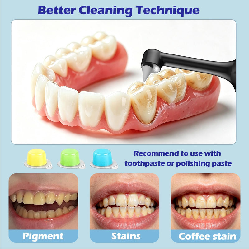 Tooth Polisher Rechargeable Teeth Polisher 4 Speed Modes,IPX6 & LED Light