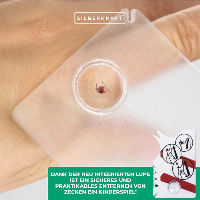L.C. life 2 piece tick card, tick card for people, with magnifying glass, quickly and gently remove ticks from pets or people - BeesActive Australia