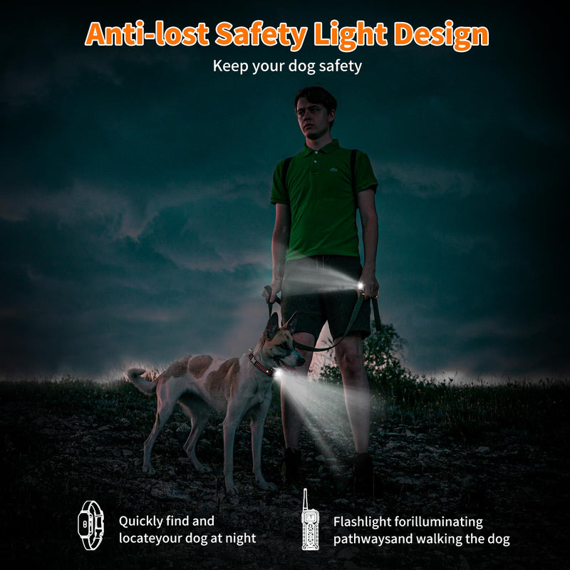Dog Shock Collar with Remote and Led, 3300FT Dog Training Collar for 8-130Lbs Small Medium Large Dogs, IPX7 Waterproof Electric Collar with Beep, Vibration & Safe Shock, E-Collar for Dogs Training - BeesActive Australia