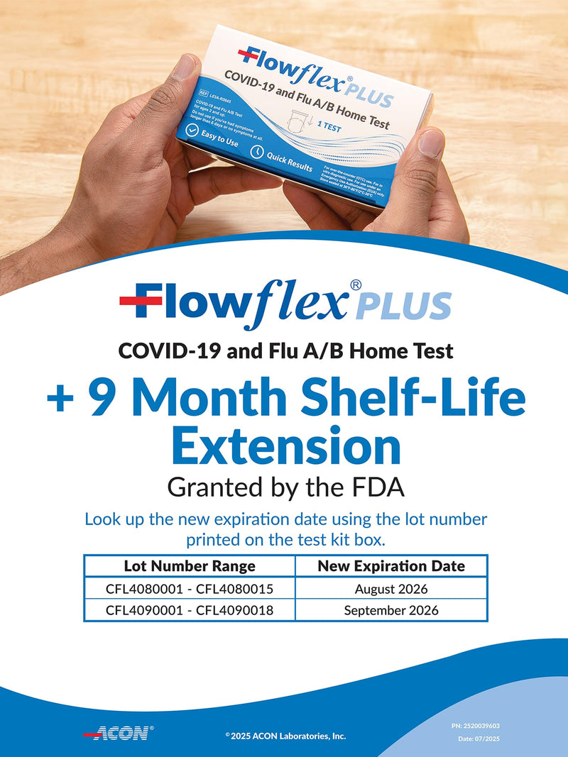 COVID & Flu Home Test by Flowflex Plus, Rapid Results in 15 Minutes, Trusted OTC COVID-19 & Flu A/B Testing Kit, FSA and HSA Eligible, Easy to Use & No Discomfort, 1 Pack 1 Test 1 Pack, 1 Test