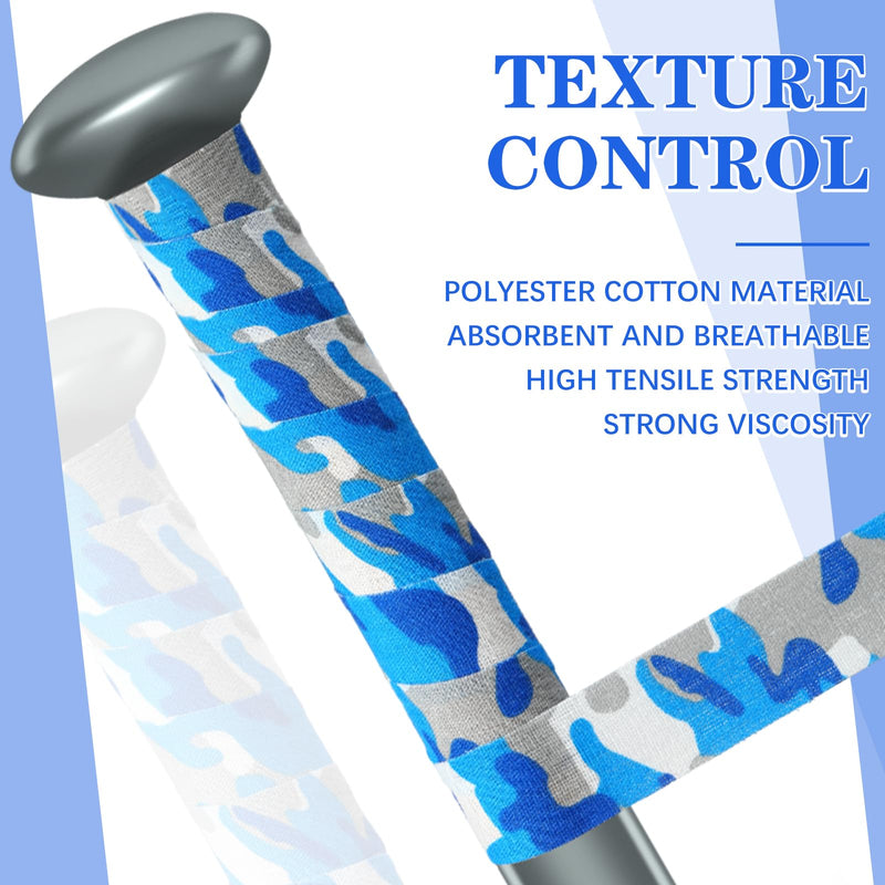 Sosation 12 Rolls Bat Grip Tape Comfortable and Soft Full Adhesive Baseball Softball Precut Batting Grip Tape Replacement for Sports 0.98 x 393.7 Inch Texture - BeesActive Australia