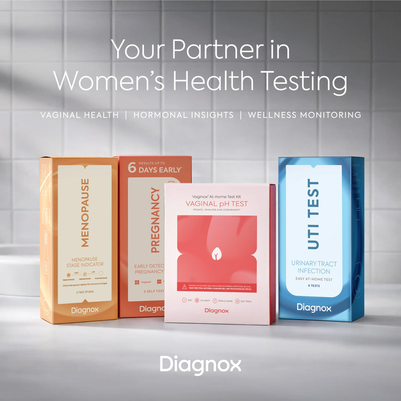 Diagnox UTI Test & Vaginal pH Test Bundle – Clinical Grade Accuracy – 3 UTI Test Strips & 3 Vaginal pH Test Strips for Women – UTI, BV, pH Balance and Yeast Infection Test Kit 6 Pack