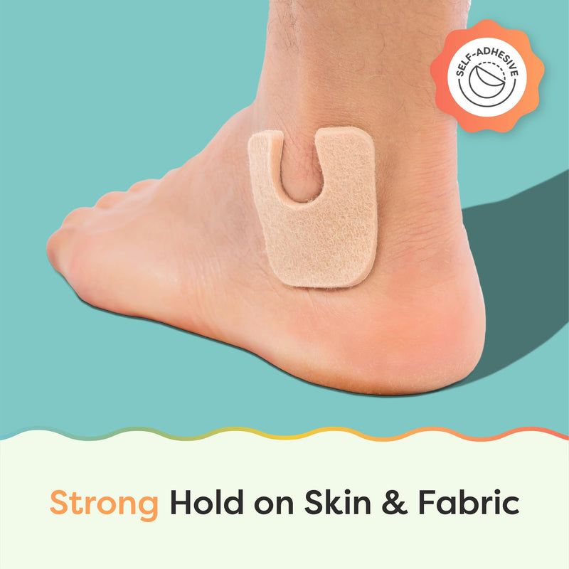 ZenToes U-Shaped Felt Callus Pads | Protect Calluses from Rubbing on Shoes | Reduce Foot and Heel Pain | Pack of 24 | 1/8” Self-Stick Pedi Cushions 24 Count Beige - BeesActive Australia