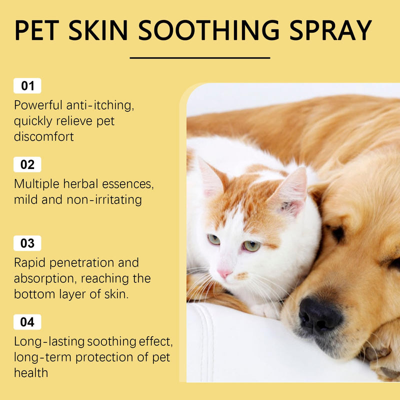 2Pcs Pet Skin Treatment Spray for Dogs & Cats, Reduces Scratching, Cat Itchy Skin Treatment