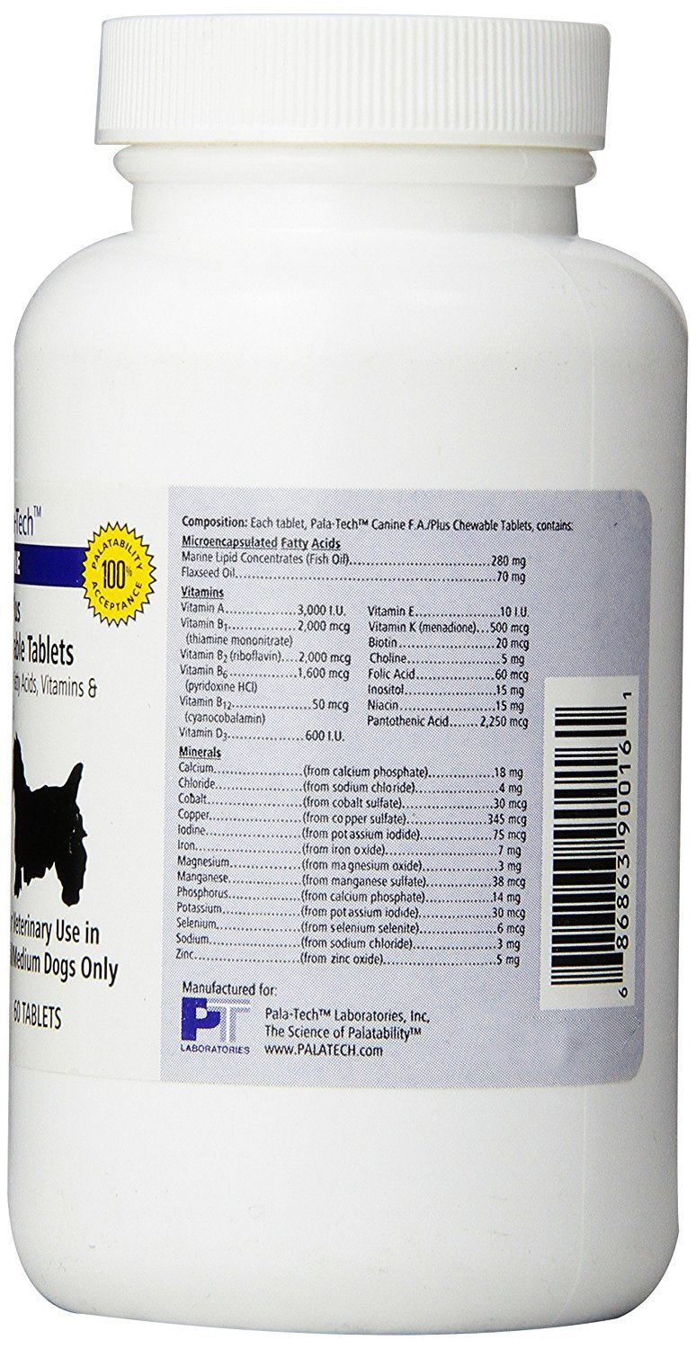 Pala-Tech FA Plus Chew Tabs Small Dog 60 ct - PawsPlanet Australia