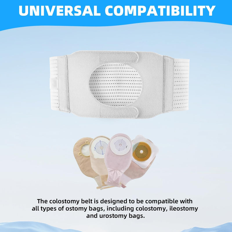 Ostomy Support Belt, Adjustable Stoma Support Belt Medical Ostomy Hernia Belt, Ileostomy Belt, Abdominal Ostomy Hernia Binder Supplies, Universal Ostomy Belt Helps Protection Ostomy Bag(Gray,M) M