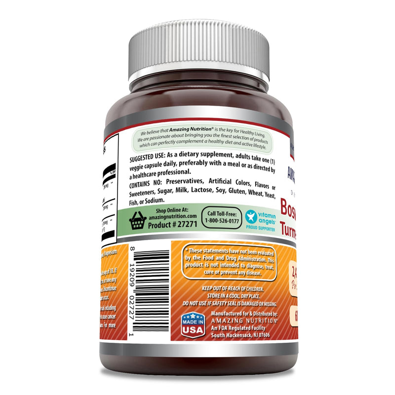 Amazing Formulas Boswellia Extract Turmeric and Tart Cherry Supplement | 2400 Mg Per Serving | 60 Veggie Capsules | Non-GMO | Gluten Free | Made in USA - BeesActive Australia