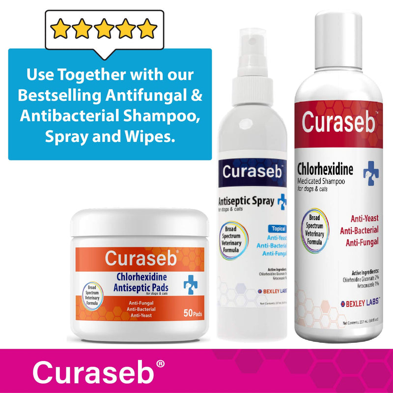 Curaseb Hydrocortisone Spray for Dogs & Cats – Instant Itch Relief for Hot Spots, Paw Licking, Rashes, Allergies, Bites, Dry Skin – with Soothing Aloe, 4oz