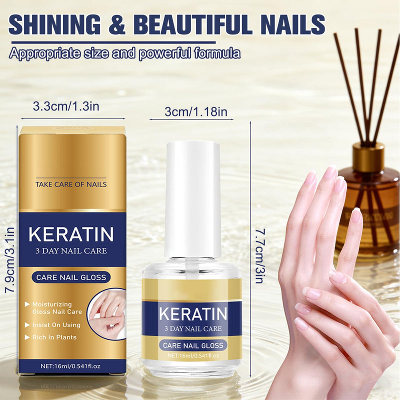3pcs Keratin Nail Care Oil,Keratin 3 Days Nail Care Oil,Deeply Moisturizing Treatment For Strong,Glossy Nails,Contains Aloe Vera & Lavender Cuticle Oil,Repairs Dry Weak Nails (16ml)
