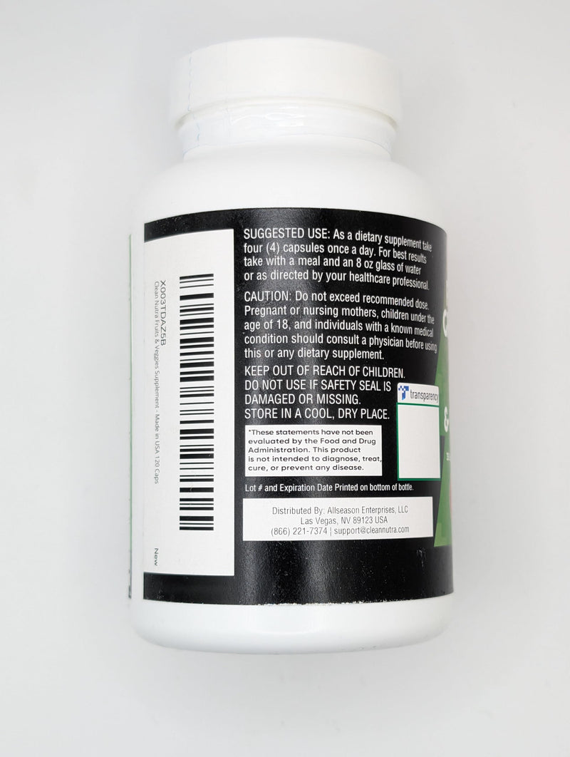Clean Nutraceuticals Fruits and Veggies Supplement Reds & Green Superfood - Balance of Over 70 Fruit & Vegetable Supplements Capsules with Probiotics Prebiotics Digestive Enzymes - 120 Ct USA 1 - BeesActive Australia