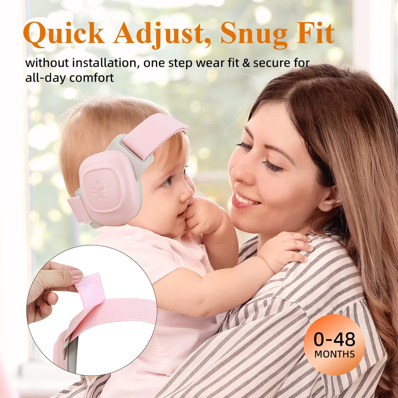 BEBOAN Baby Ear Muffs Noice Protection, CE & ANSI Certified 25 dB Baby Noice Cancelling Headphones for Infants Toddlers 0‚Äì48 Months, Portable Airplane Travel Essential for Hearing Protection, Pink - BeesActive Australia