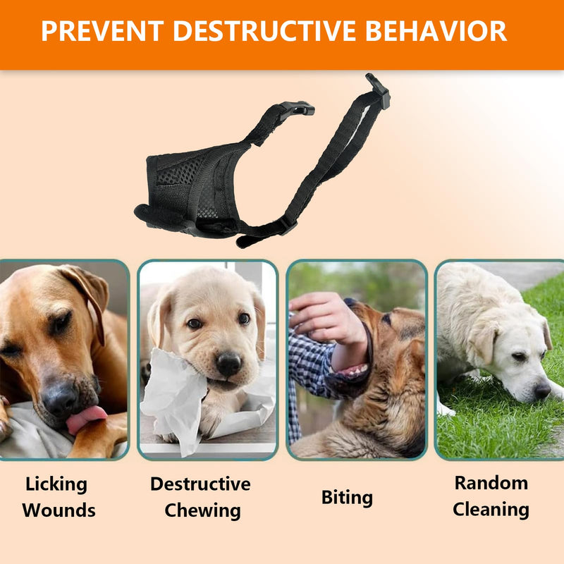 Dog Muzzle, Dog Muzzle Adjustable Fabric Muzzle Small Dogs Nylon Muzzle Mesh Breathable Muzzles Dog Mouth Guard Mask Anti-Chewing Barking Biting for Golden Retriever Husky, XL Black01 - BeesActive Australia