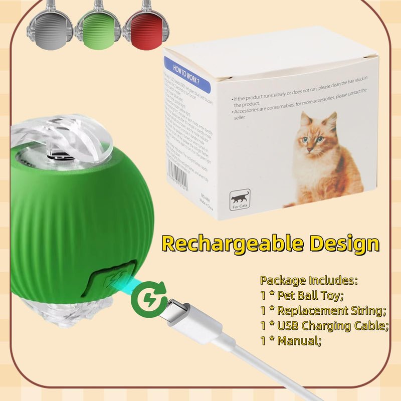 Interactive Dog Cat Toys Ball, Electric Rolling Ball Dog Toy, Automatic Moving Bouncing Toy Ball with Lights, Dog Toys to Keep Them Busy, Peppy Pet Ball for Bored Indoor Cats & Dogs (Red) Red - BeesActive Australia