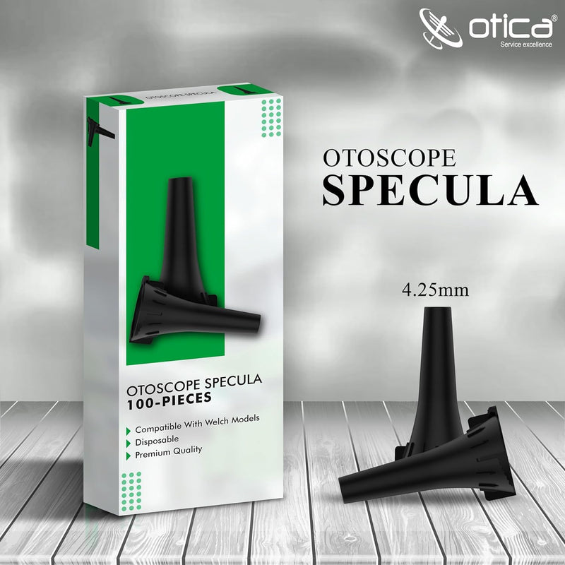 4.25 mm Disposable Ear Specula for W-e-l-c-h A-l-l-y-n Otoscopes Speculums,Compatible with All Universal Otoscopes, Disposable Otoscope Covers, Plastic Replacement Specula Tips|Black Color|Bag of 100| 4.25MM Pack of 100 - BeesActive Australia