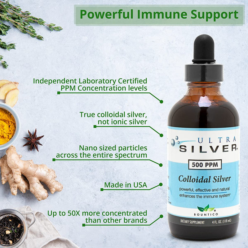 Ultra Silver¬Æ Colloidal Silver | 1,000 PPM, 4 Oz (118mL) | Mineral Supplement | True Colloidal Silver - with Dropper Unflavored 4 Fl Oz (Pack of 1)