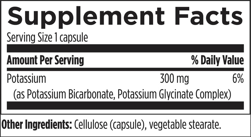 Designs for Health K+2 Potassium - 300mg Two Forms of Potassium - Potassium Bicarbonate + Glycinate Pills - Supplement Support to Help Maintain Healthy Blood Pressure Levels (120 Capsules) Standard Packaging - BeesActive Australia