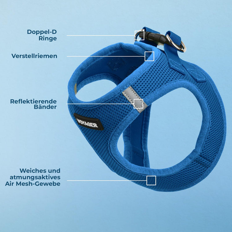 Voyager Step-In Air Dog Harness by Best Pet Supplies - All Weather Mesh Step in Vest Harness for Small and Medium Dogs, Royal Blue, Size M - Chest 40-45 cm Harness (Royal Blue) M (Chest: 16 - 18") - BeesActive Australia