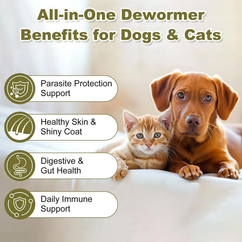 Dewormer for Dogs and Cats,4 Way Broad Spectrum Wormer with Praziquantel, Pyrantel Pamoate & Febantel, Safe for 4 Weeks and Older,100 Tablets