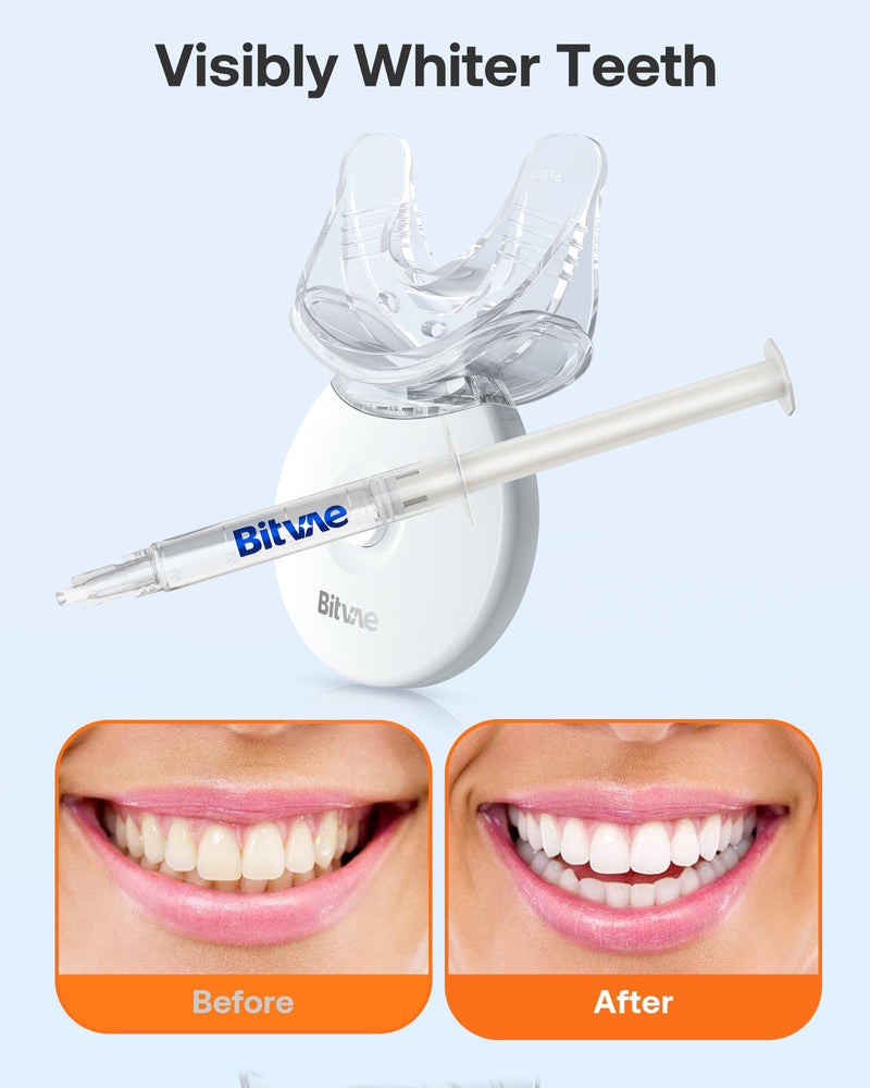 Bitvae Teeth Whitening Kit,Teeth Whitening Light with 4 Carbamide Peroxide Teeth Whitening Gel for Sensitive Teeth, Non-Sensitive Fast Teeth Whitener, Enamel Safe and Gentle White - BeesActive Australia