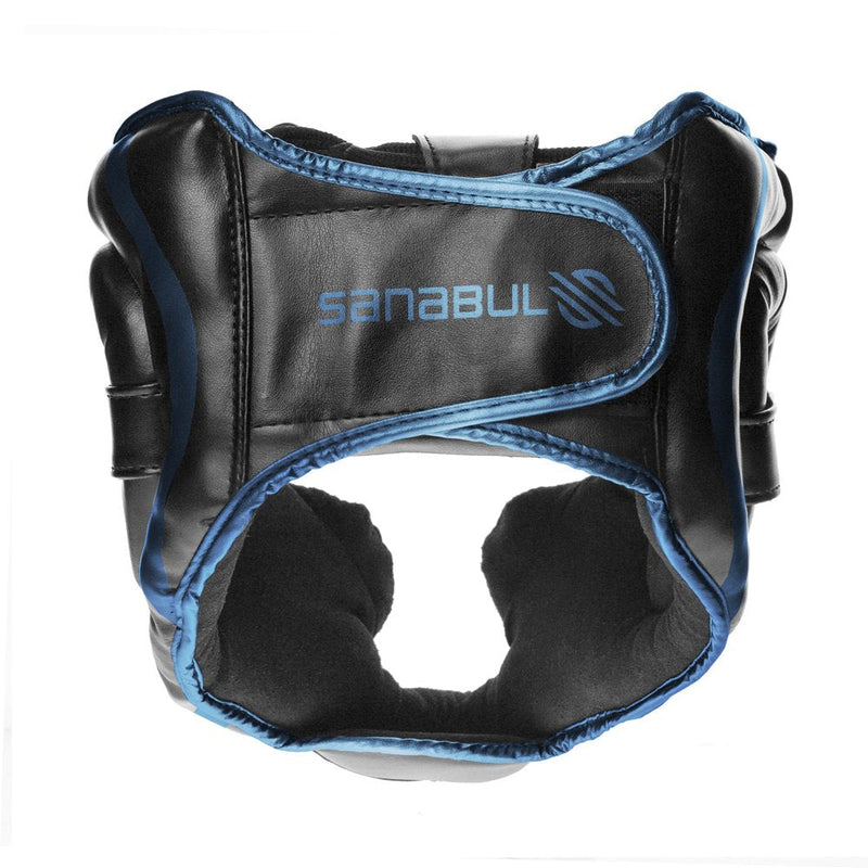 Sanabul Essential Boxing Headgear for Men & Women, Muay Thai MMA Headgear with Protective Padding, Full Face Coverage for Sparring Training Blue S/M