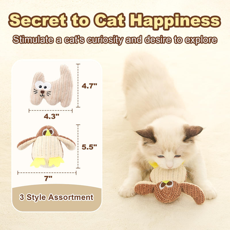 Jiupety Cat Chew Toy Catnip Toys for Cats Soft Linen Interactive Cat Kicker Toys for Indoor Cats 5 Pack Bite Resistant with Kitten Toys for All Breeds A - BeesActive Australia