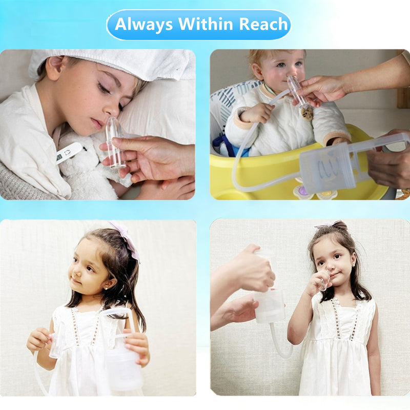 Nasal Aspirator for Baby, Baby Nose Sucker, Booger Sucker with Hand Pump and Non-Invasive Tip to Clear Clogged Passages and Boogers (Translucent White, Standard) Translucent - BeesActive Australia