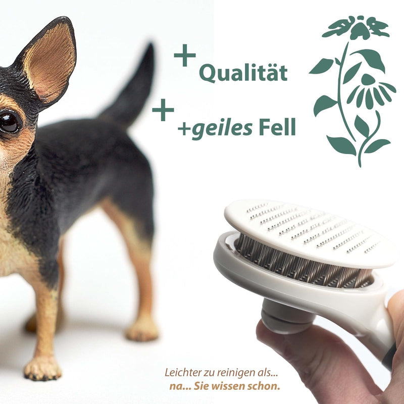 SGG dog brush cat brush - care for short and long hair - cleaning at the touch of a button - grooming accessories for dogs and cats - self-cleaning slicker brush - massage brush - BeesActive Australia