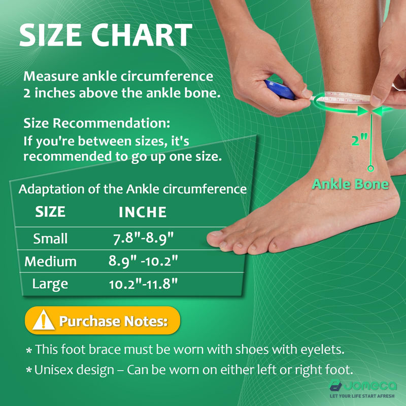AFO Foot Drop Brace Adjustable Tension with Dual-Dial Drop Foot Brace for Walking with Shoe Use with Shoes Featuring Eyelets (Medium, 1 Pack) Medium