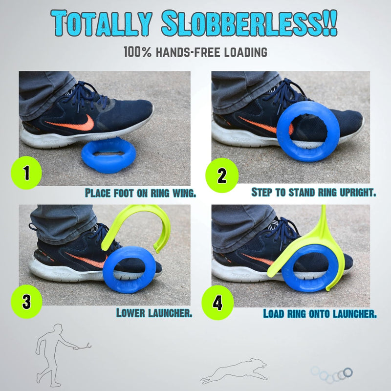 Gitit MAX! - Launcher + Ring, Epic Fetch Dog Toy, Slobberless/Clean Hands Loading, for Medium to Large Dogs - BeesActive Australia