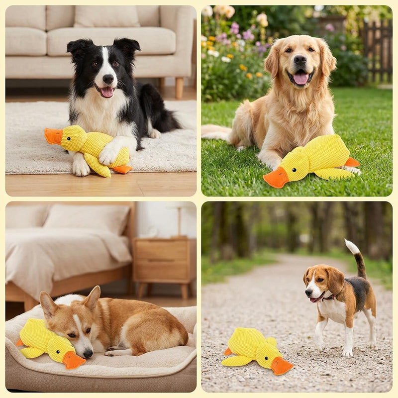1Pcs Duck Dog Toy, Duck Dog Toy for Dental Care and Anxiety Relief, for Pet Chew Toy Interactive Play and Cuddling Duck Toy for Dogs, Yellow
