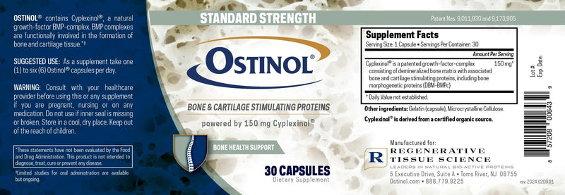 Ostinol® Standard 150mg - Bone & Joint Supplement for Mild Bone and Mild Joint Support – 30 Capsules 30 Count (Pack of 1)