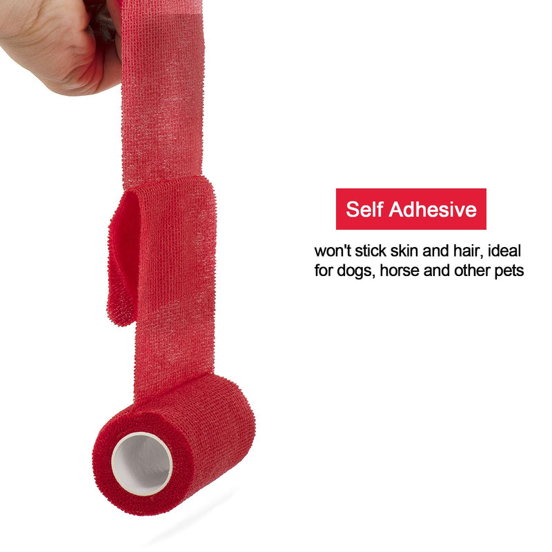 12 Rolls Self-Adhesive Bandage Self-Adhesive Bandage 10cm Cohesive Bandage Wrap First Aid Sports Injuries Adhesive Bandage Elastic Bandage Fixing Bandage Pet Vet Wrap for Horse Dogs Mixing - BeesActive Australia