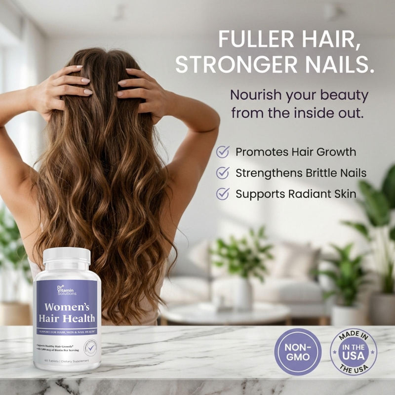 Hair Skin and Nails Vitamins for Women, Hair Growth, Biotin 5000 mcg