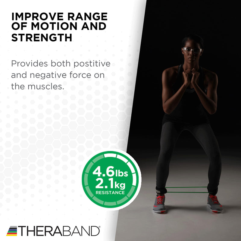 THERABAND Resistance Tubes, Professional Latex Elastic Tubing For Physical Therapy, Lower Pilates, At-Home Workouts, & Rehab, 12 Inch With Padded Cuffs, Green, Heavy, Level 3 Level 3 / Heavy - Green